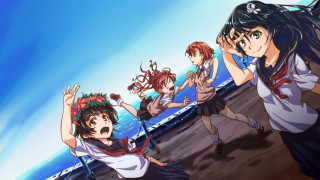 Anime girls beach blue sky 2 - a group of anime girls free wallpaper