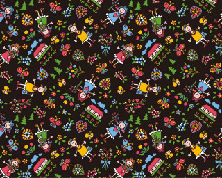 Colorful pattern people trees side - hint of yayoi kasuma free wallpaper