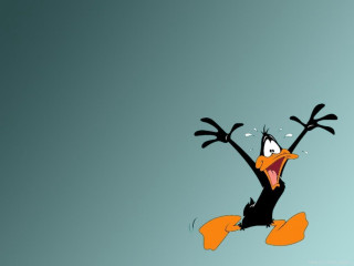Cartoon duck jumping arms outstretched - loony toon free wallpaper