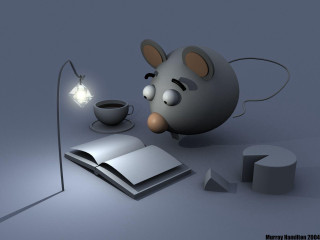 Mouse looking book lamp table 2 - a mouse free wallpaper