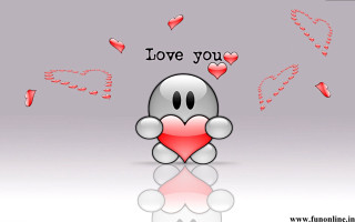 Cartoon heart love message petals - free love wallpaper