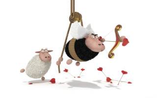 Sheep hanging man swing bow - a bow free wallpaper