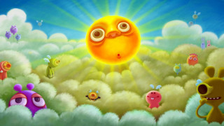 Cartoon sun monsters sky clouds - chiho aoshima free wallpaper