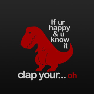 Red dinosaur happy quote back - cheerful free wallpaper