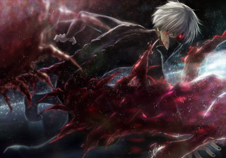 Whitehair man redpiano starrysky aurora - a space free wallpaper