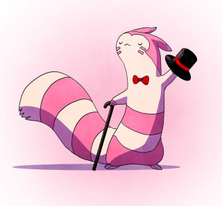 Cartoon character hat cane sitting - the ground free wallpaper