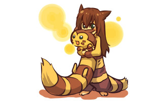 Cartoon character holding cat yellow - amano free wallpaper for desktop