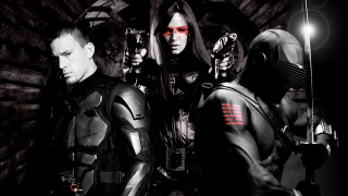 Futuristic suits guns red light - their face free wallpaper