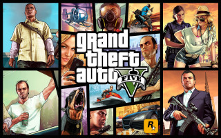 Gta collage characters guns action - gun free wallpaper