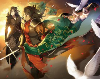 Costume swords people bird flying - costume free wallpaper