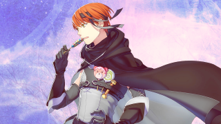 Woman red hair black cape - a toothbrush free wallpaper