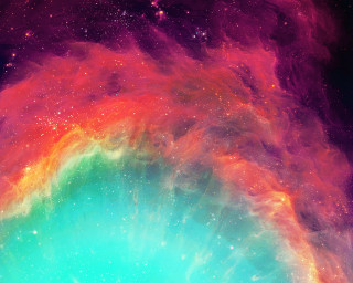 Colorful star filled sky rainbow - dave kendall free wallpaper