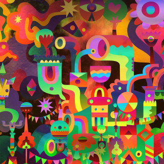 Colorful pattern art shapes vibrant 2 - bold free wallpaper