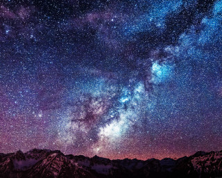 Night sky stars mountains purple - a night sky free wallpaper
