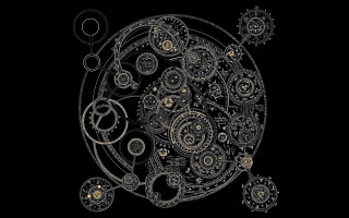 Black white clock gears background 3 - gear free wallpaper