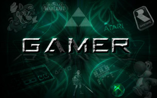 Game logo dark green background - a person free wallpaper for desktop