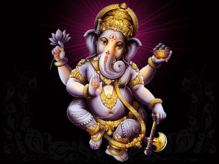 Ganesha flower cup painting art - a flower free wallpaper