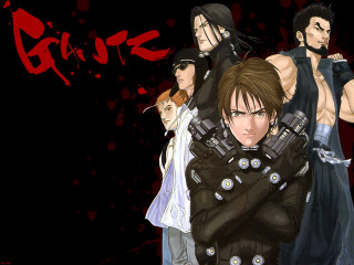 Anime characters guns blood splatter - gun free wallpaper