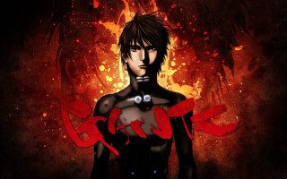 Man sword demon chest background - red paint free wallpaper