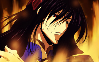 Woman longhair blue shirt flames - flame free wallpaper