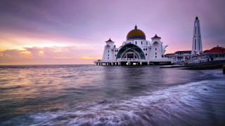 Large building water pier yellow - water next free wallpaper