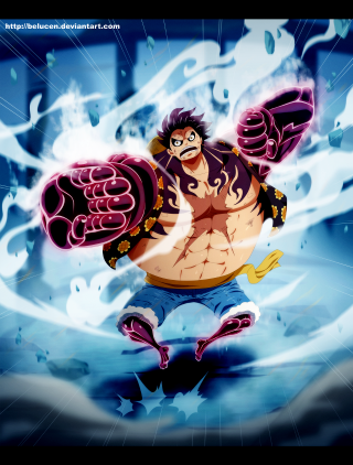 Luffy big fist blue star - white star free wallpaper