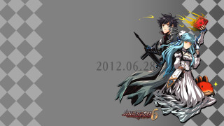 Anime couple swords red heart - a red heart free wallpaper