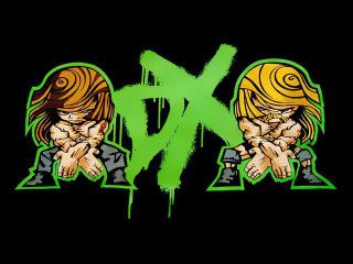 Anime couple black background green - punk art free wallpaper