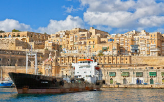 Large boat docked city buildings - bartolomeo cesi free wallpaper