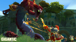 Giant monster attacking smaller monster - a giant monster free wallpaper