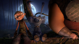 Cartoon character woods night full - a full moon in the background free wallpaper