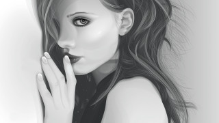 Woman longhair blackshirt face camera - charlie bowater free wallpaper
