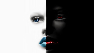 Woman red eyes black white - red eye free wallpaper