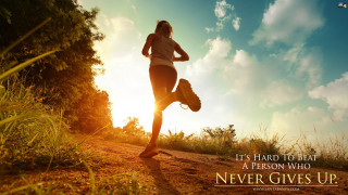 Woman running dirt road never - david garner free wallpaper