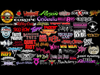 Logos colorful group black background - metal free wallpaper