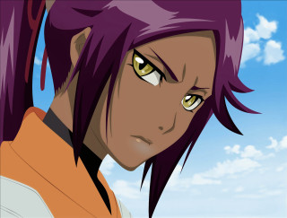 Anime character purple hair yellow - a anime character free wallpaper