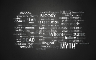 Myth wordcloud blackwhite darkroom abstract - excessivism free wallpaper
