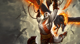 Man sword demon horse back - a horse free wallpaper