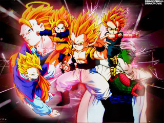 Dragon ball characters group lights - a group together free wallpaper
