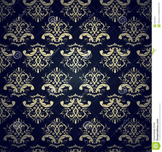 Blue gold wallpaper floral design 2 - earnst haeckel free wallpaper