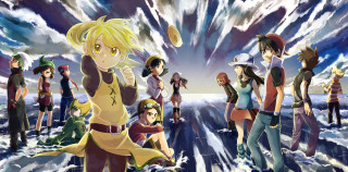 Group people snow sky background - a group of people free wallpaper