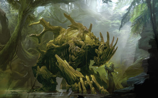 Creature forest trees rocks background - chris rahn free wallpaper