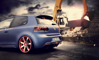 Blue car construction vehicle street - a blue car free wallpaper