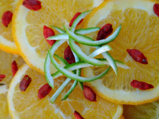 Orange slice stem seeds stilllife - green stem free wallpaper