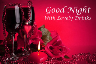 Wine glasses candle rose table - folk art free wallpaper for desktop