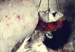 Woman bloody face man head - a bloody face free wallpaper