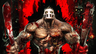 Demonic man knife bloody background - demonic free wallpaper