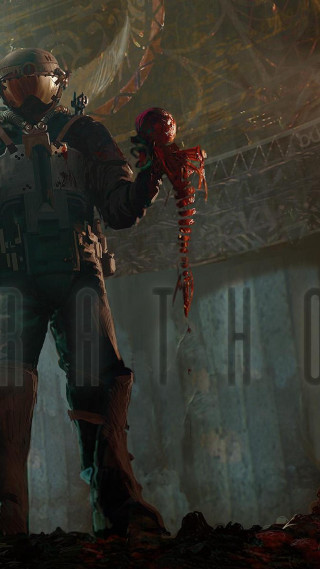 Man space suit holding lobster - a sci free wallpaper