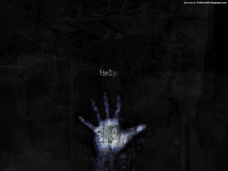 Hand head painted dark room - a hand free wallpaper
