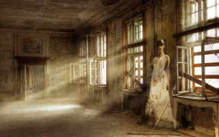 Woman room window railing view - a view free wallpaper